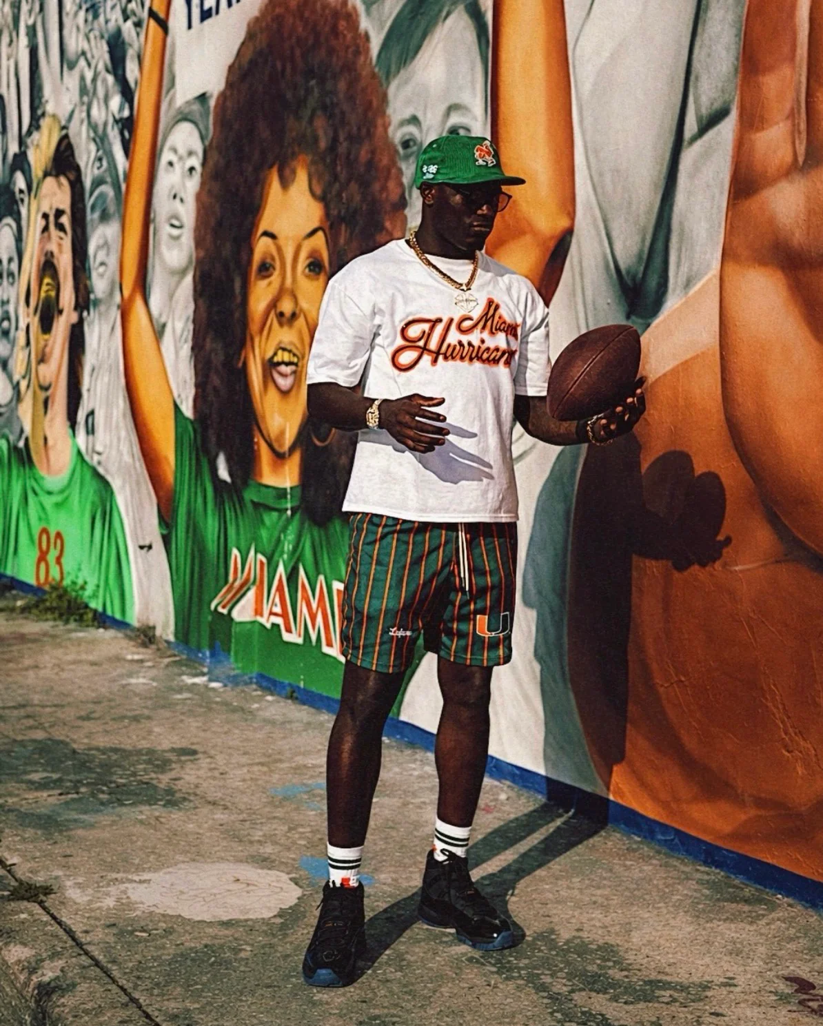 Lafavre Miami Hurricanes White Sebastian Graffiti Heavyweight T-Shirt - Image 2