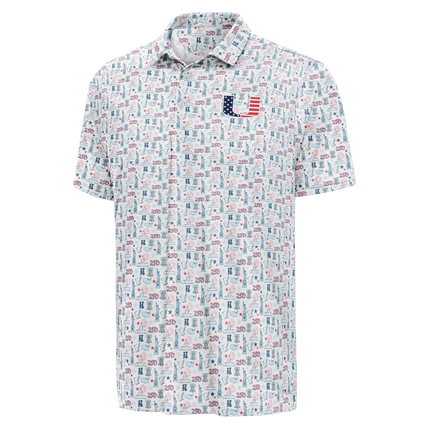 Antigua Miami Hurricanes White America 250 Patriotic Performance Polo