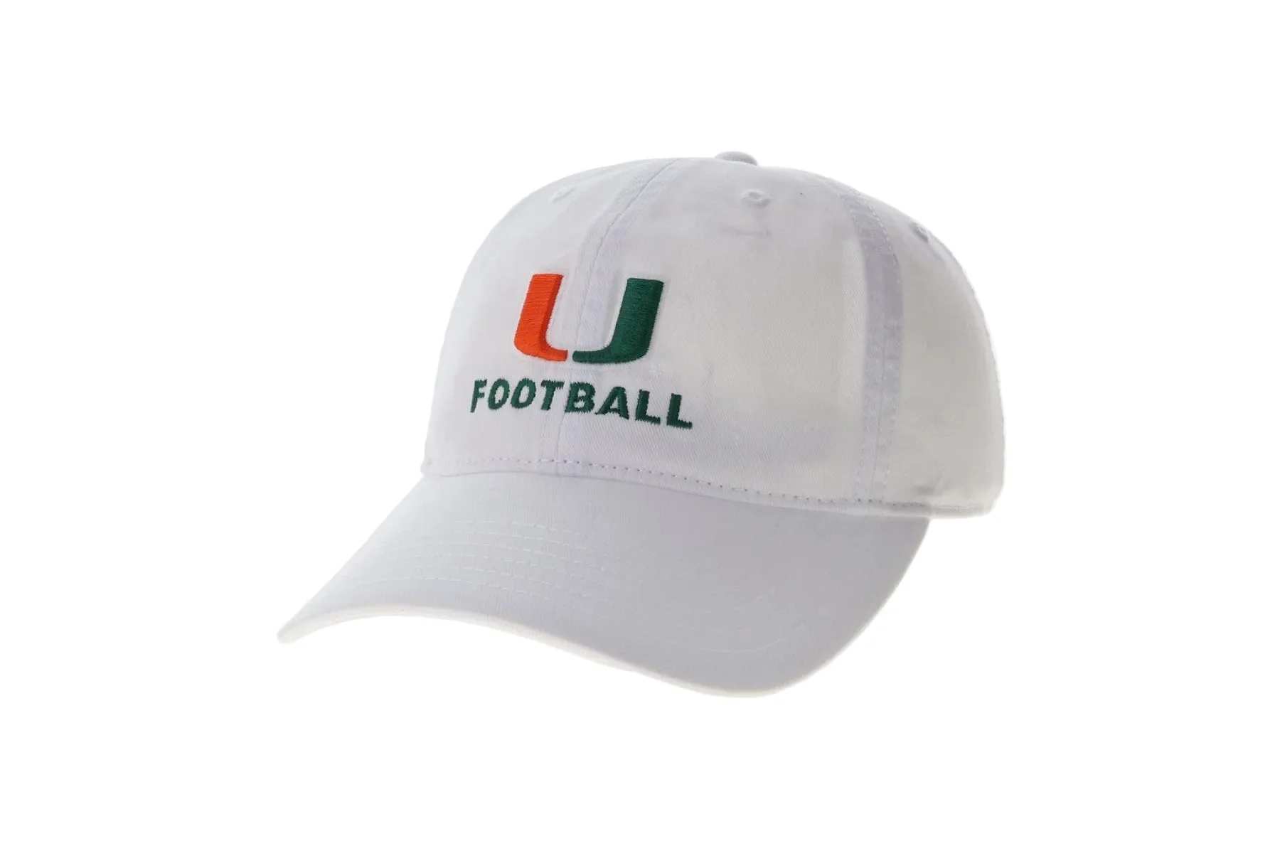 Legacy Miami Hurricanes White U Football Relaxed Twill Adjustable Hat