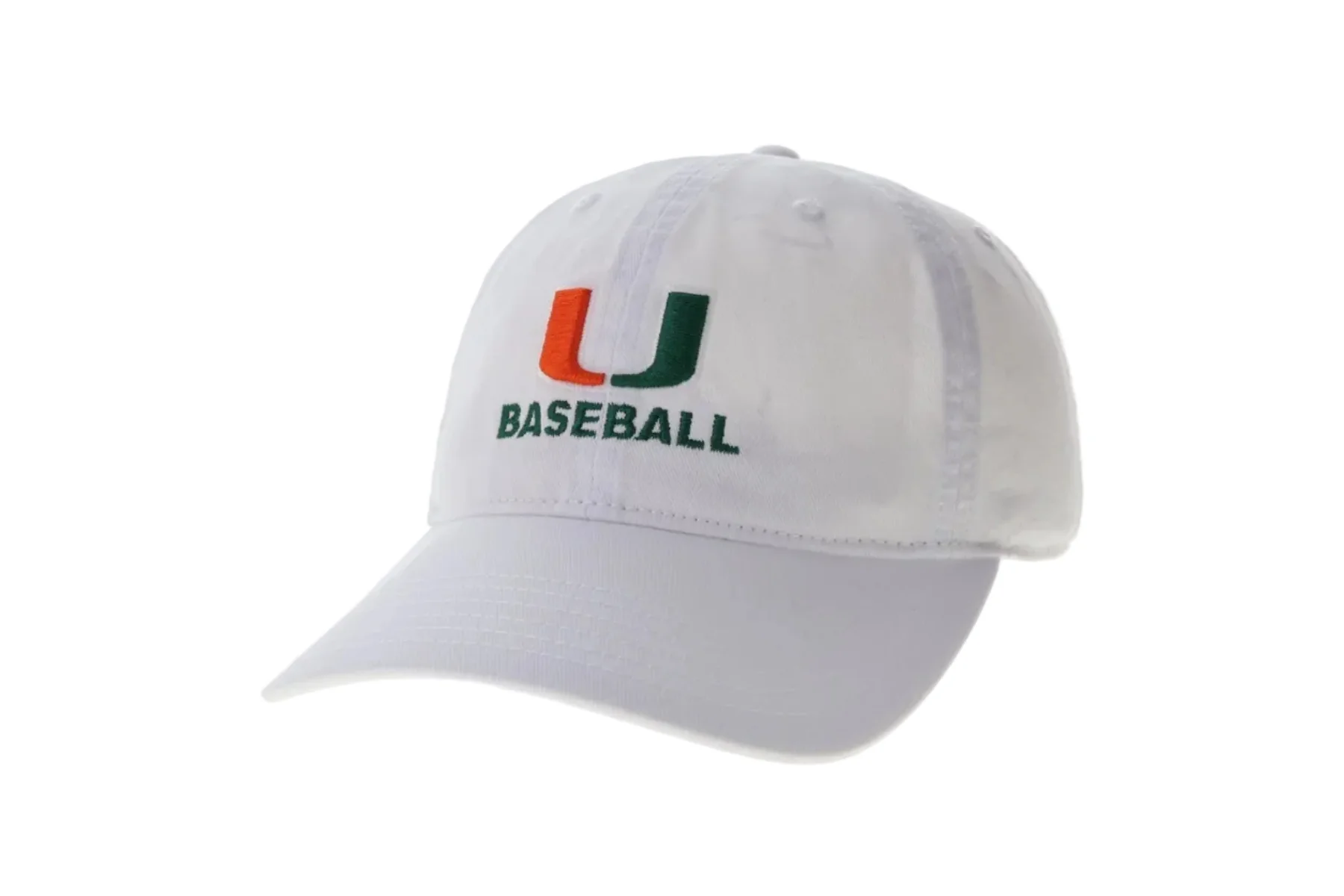 Legacy Miami Hurricanes White U Baseball Relaxed Twill Adjustable Hat