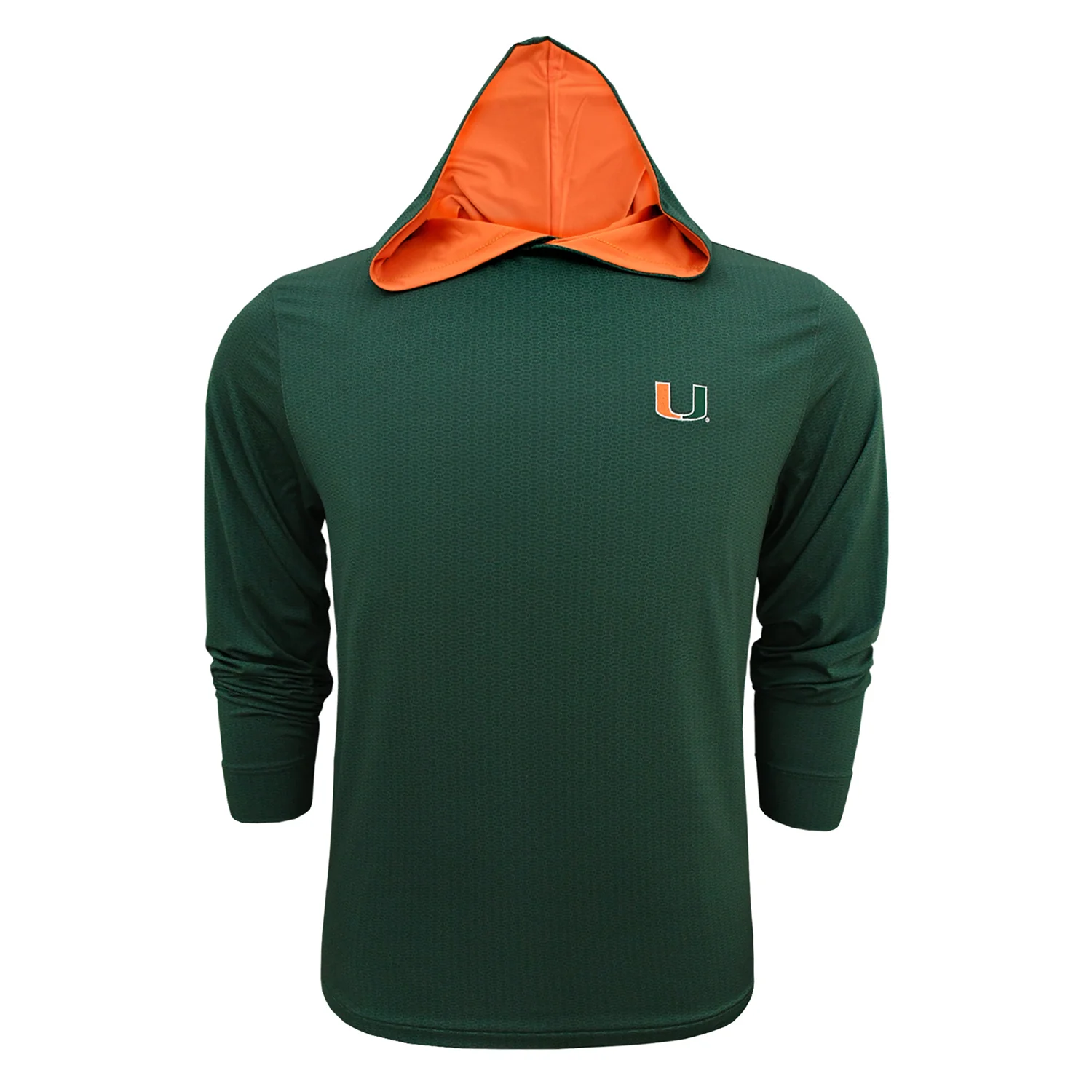 Horns Legends Miami Hurricanes Green Weave Performance Sweatshirt - Image 3