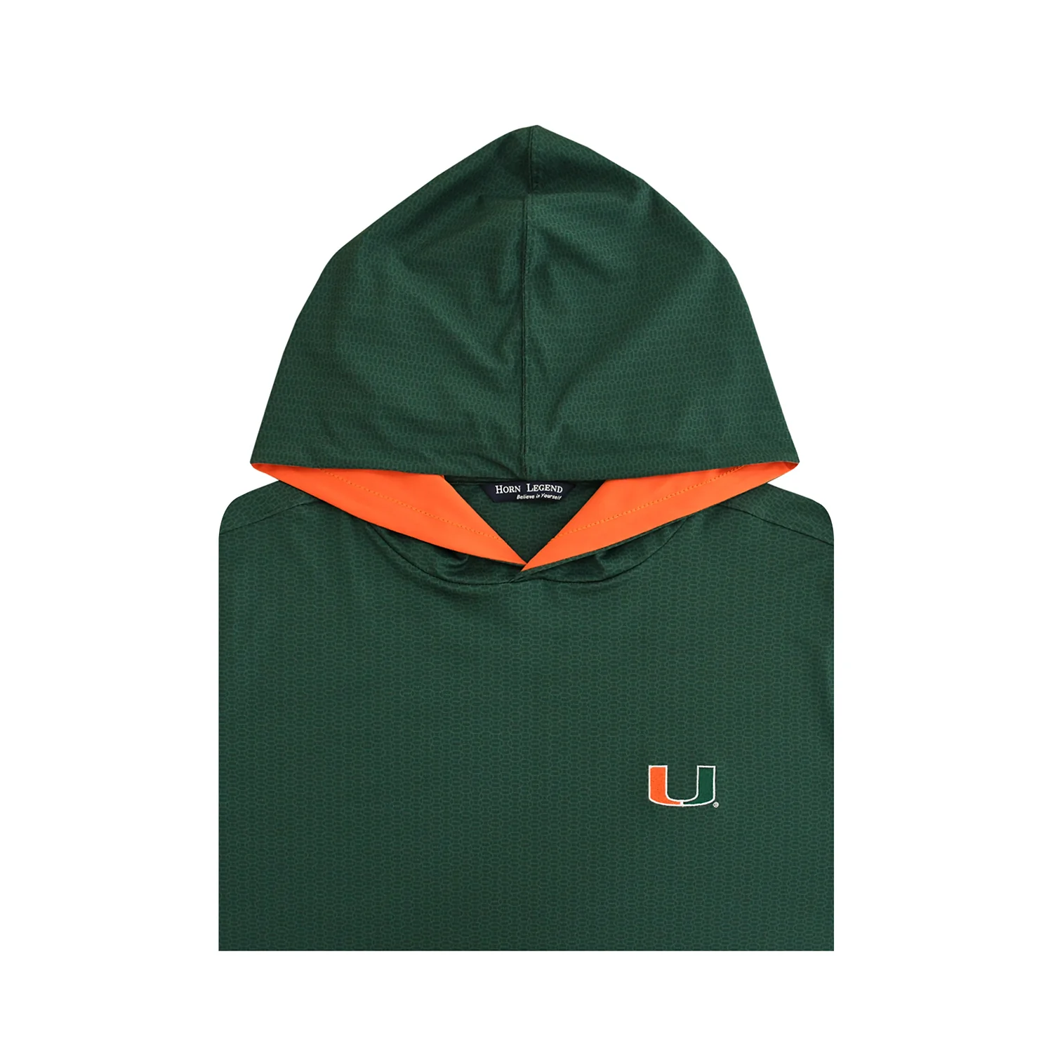 Horns Legends Miami Hurricanes Green Weave Performance Sweatshirt - Image 4