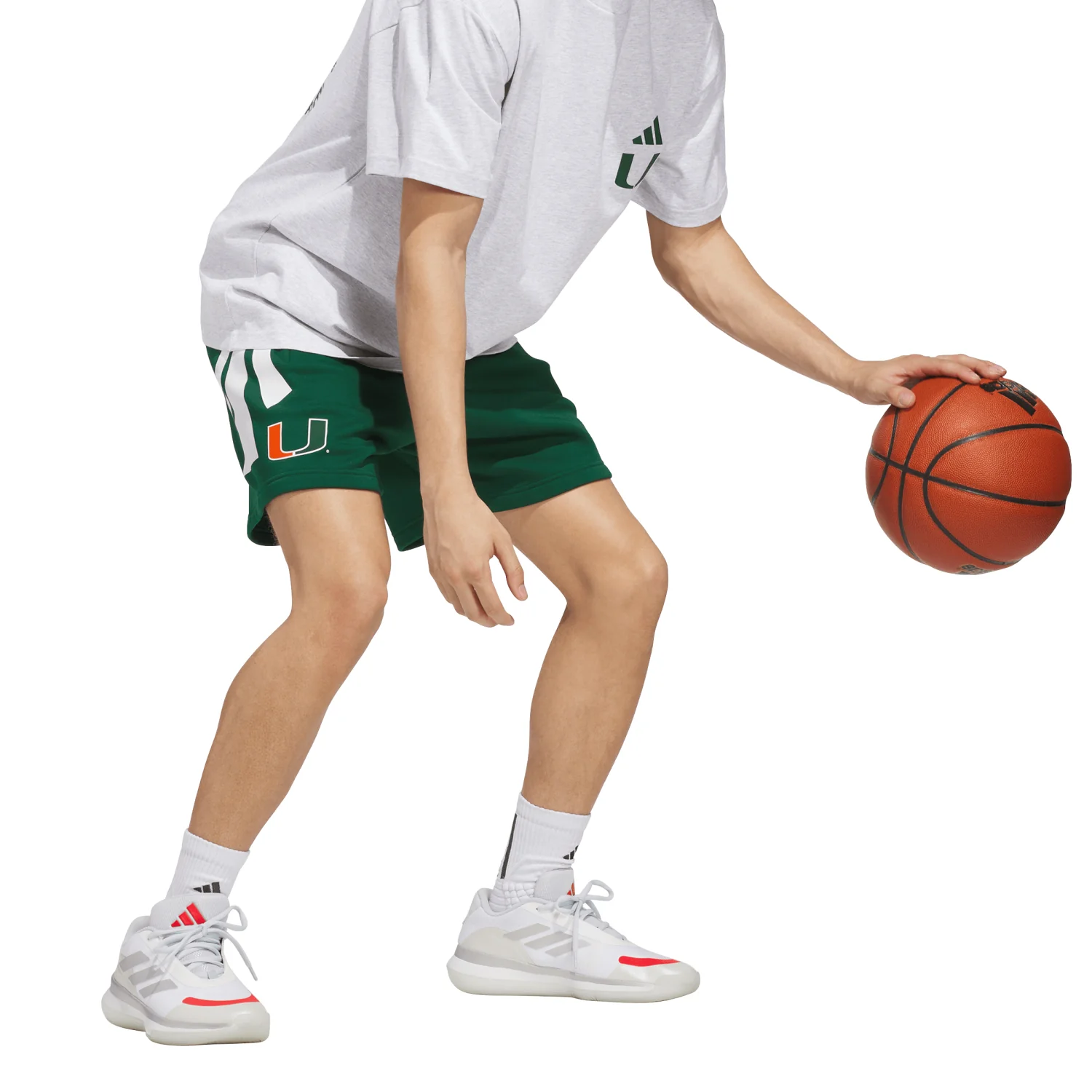 adidas Miami Hurricanes Green 7" U Sideline Shorts - Image 6