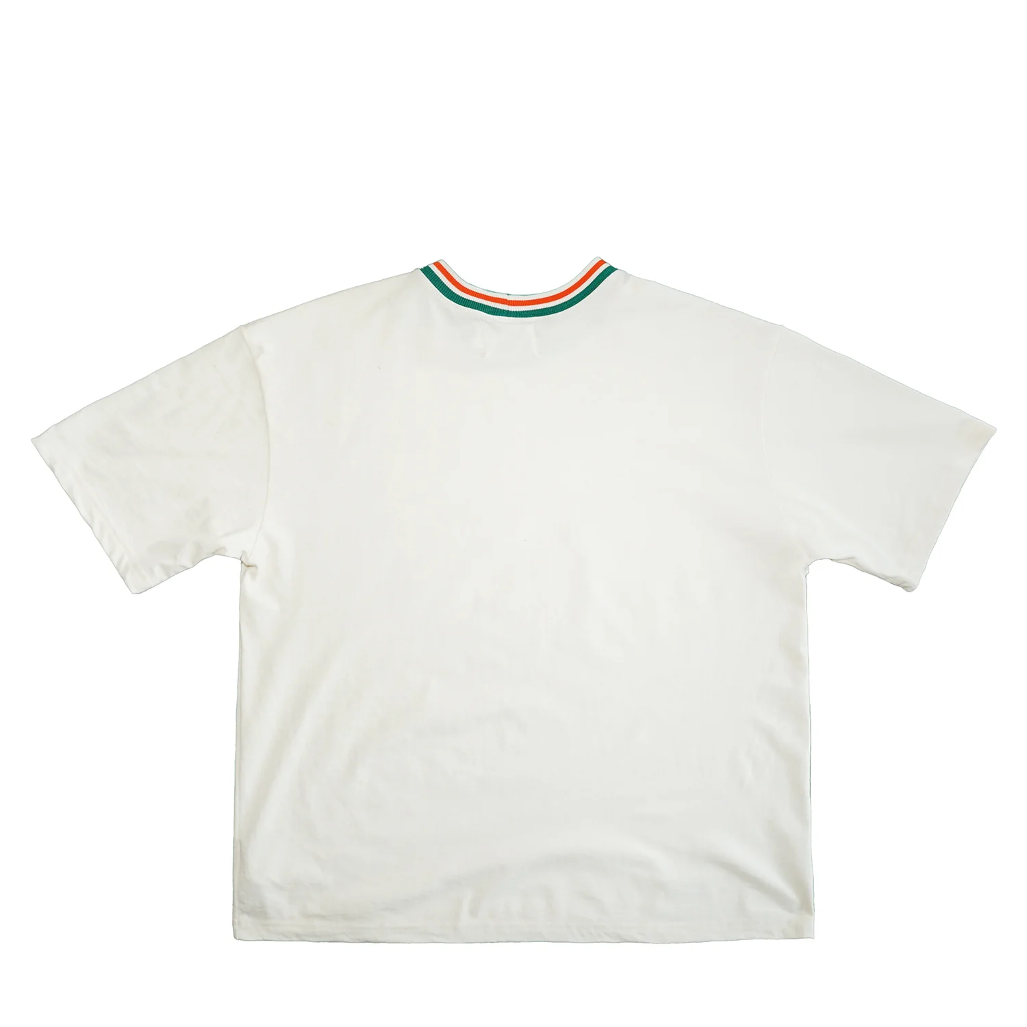 Lafavre Miami Hurricanes White  5-Stripe Knitted Collar Heavyweight T-Shirt - Image 3
