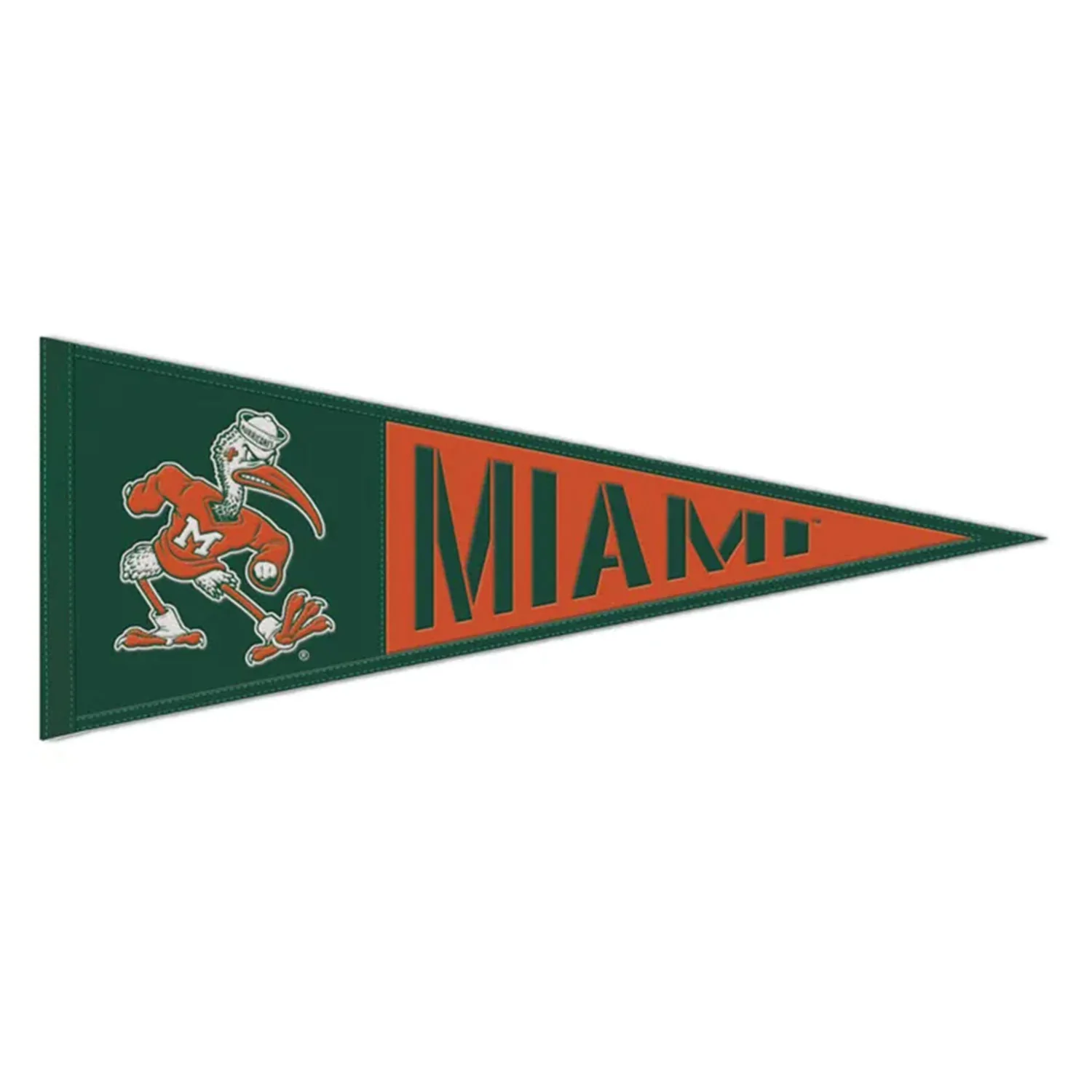 WinCraft Miami Hurricanes Green Vintage Sebastian Pennant